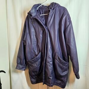 Vintage Jacqueline Ferrar Size Large Purple Winter Coat with Hood